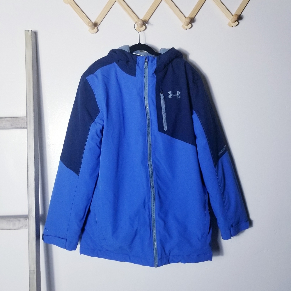UNDER ARMOUR BOY'S COLD GEAR LOOSE WINTER BLUE COAT SIZE YOUTH LARGE